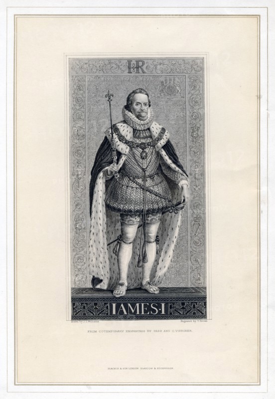 James I of England.Artist: T Brown