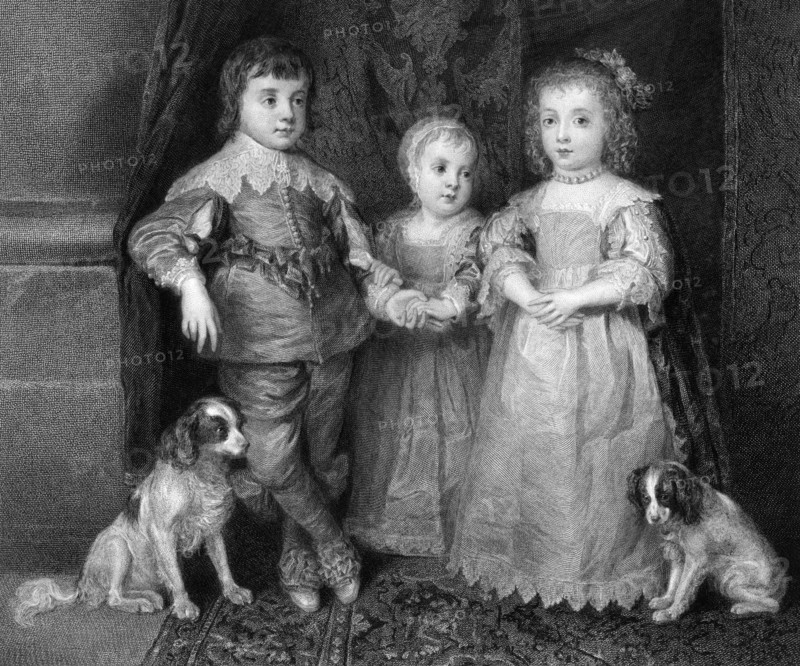 The three elder children of Charles I, c1640s, (19th century).Artist: J Burnett