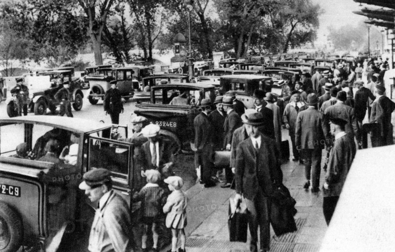 Crowds in front of the station, Orsay, Paris, 1931. Artist: Ernest Flammarion