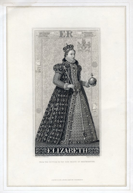 Elizabeth I of England, (late 19th century).Artist: W Ridgway