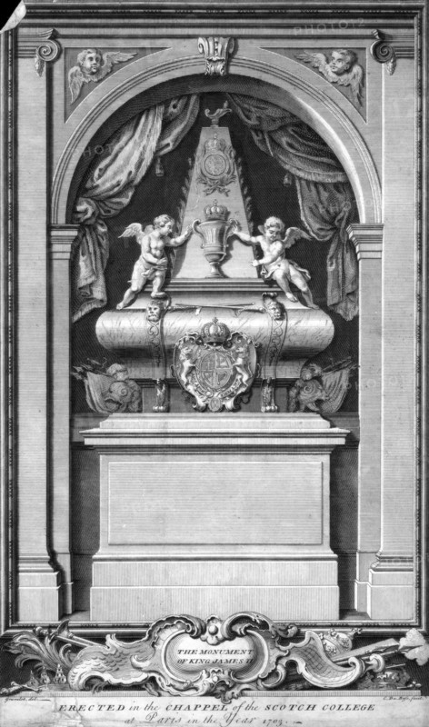 The Monument of King James II of England, Chapel of the Scotch College, Paris.Artist: Bosc