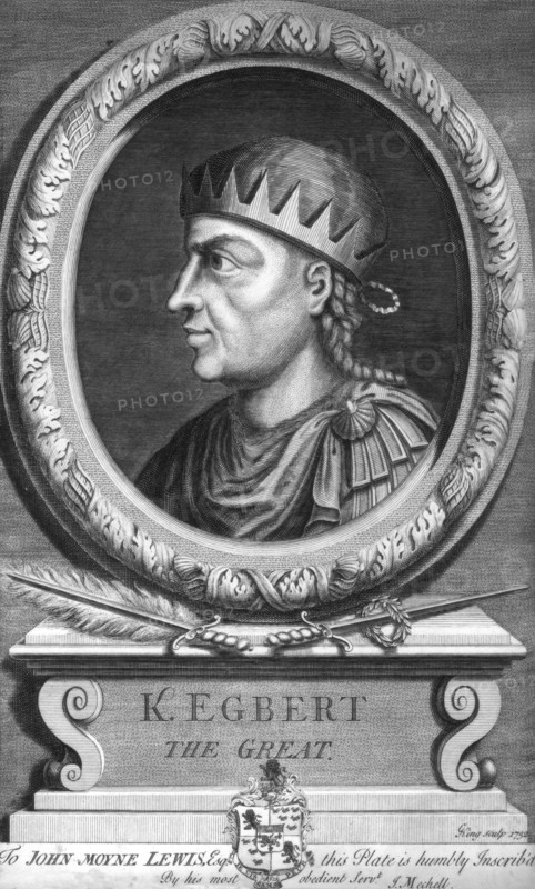 Egbert the Saxon, first king of all England.Artist: King