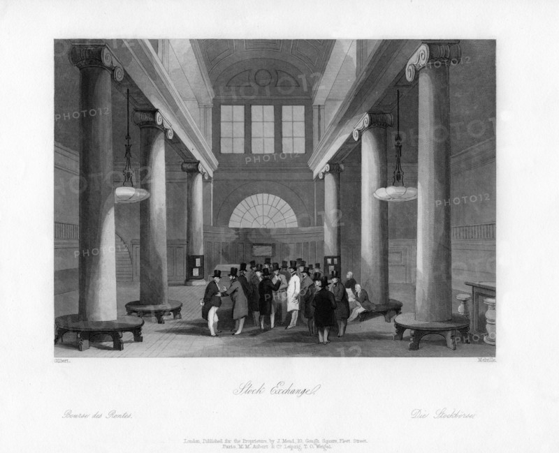 The Stock Exchange, 19th century.Artist: Melville