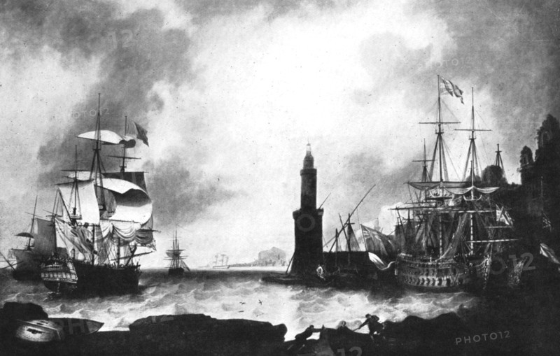 Arrival of HMS 'Vanguard'. Artist: Unknown