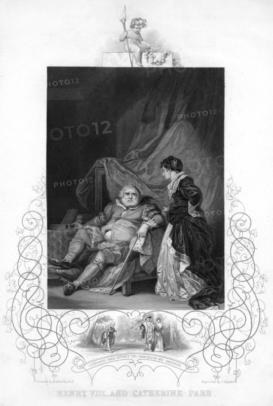 Henry VIII and Catherine Parr, (19th century). Artist: J Rogers
