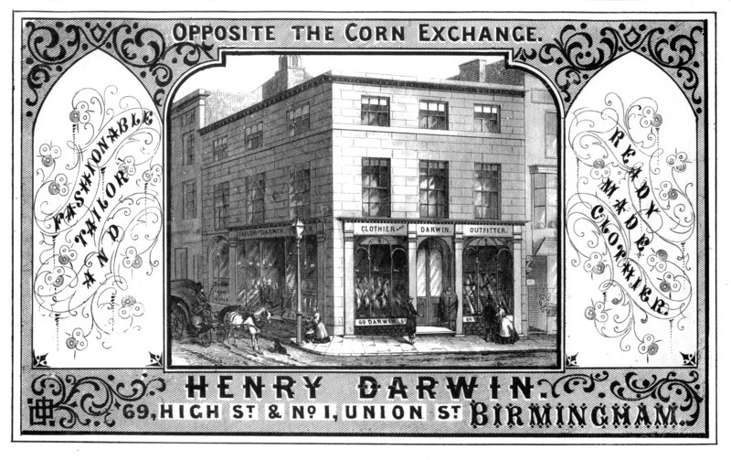 Henry Darwin tailor's shop, Birmingham, 19th century.Artist: T Underwood