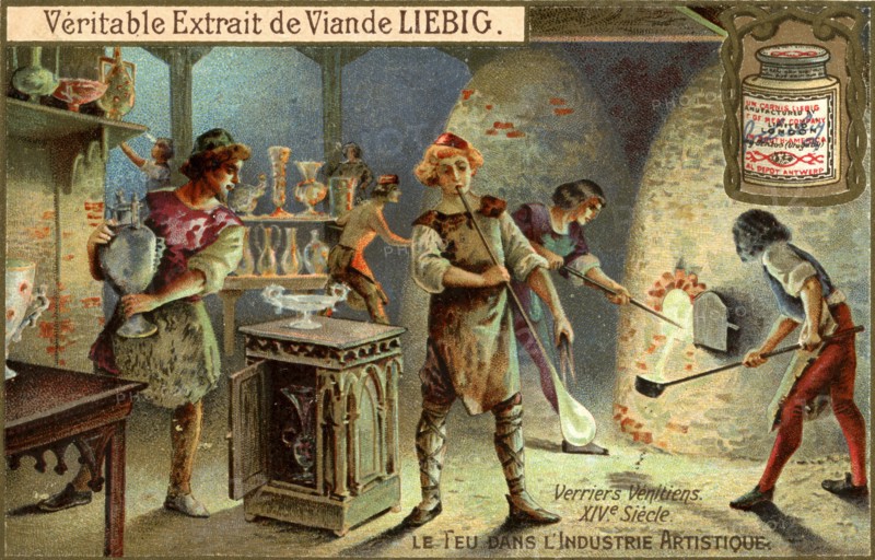 Glassmakers in the 14th century, (c1900). Artist: Unknown