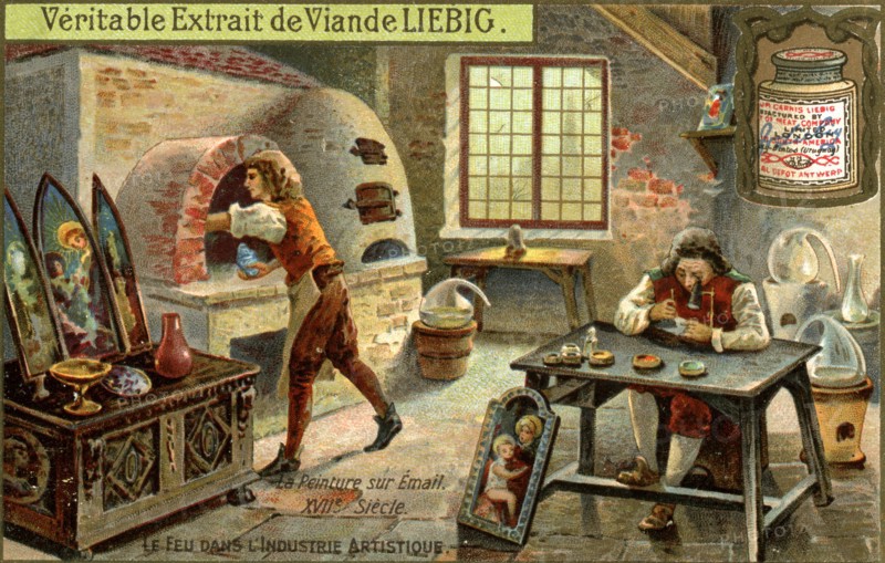 Painting with enamels in the 17th century, (c1900). Artist: Unknown