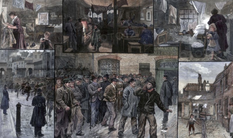 Distress in the East End of London, 1886.Artist: Charles Joseph Staniland