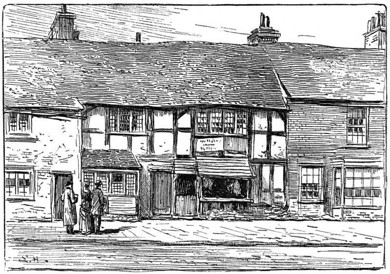 Shakespeare's birthplace before restoration, Stratford-upon-Avon, Warwickshire, 1885.Artist: Edward Hull
