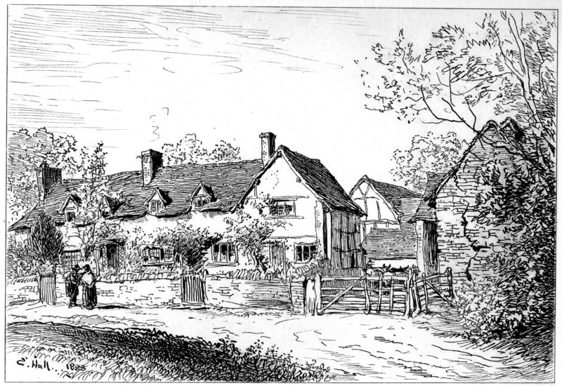 Mary Arden's cottage at Wilmcote, Warwickshire, 1885.Artist: Edward Hull