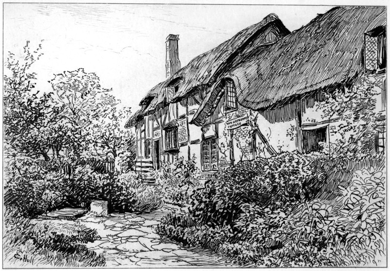 Anne Hathaway's cottage at Shottery, Stratford-upon-Avon, Warwickshire, 1885. Artist: Edward Hull