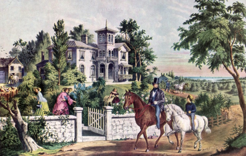 'American Country Life, May Morning', 1855.Artist: Currier and Ives