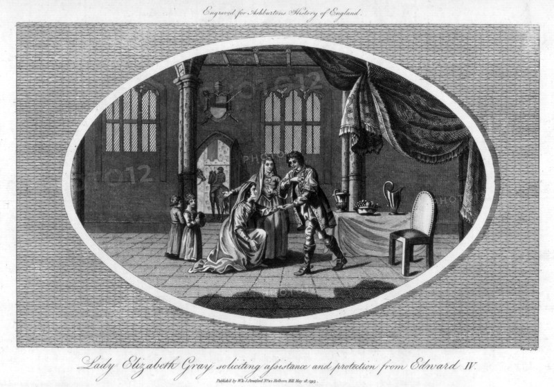 Lady Elizabeth Grey soliciting assistance and protection from Edward IV, (1793). Creator: Warren.