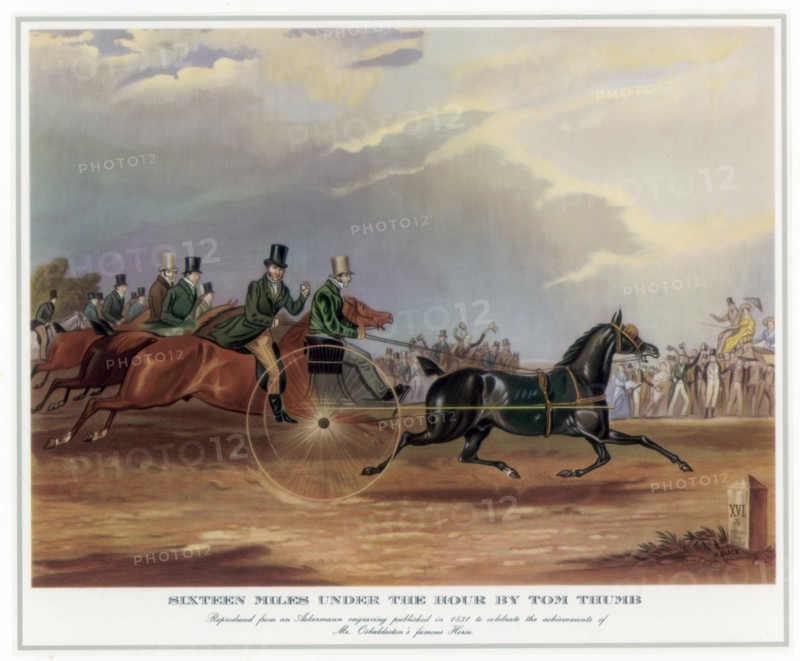 Sixteen Miles Under the Hour by Tom Thumb, 1831. Artist: Unknown