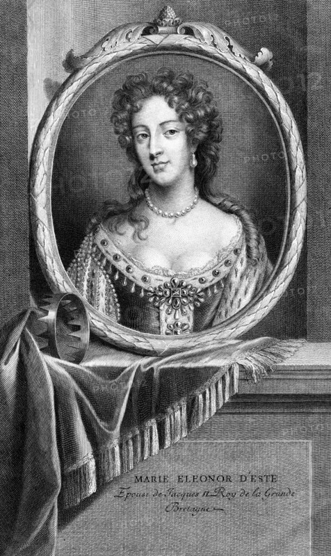 Mary of Modena, Queen Consort of King James II of Great Britain.Artist: S Audran