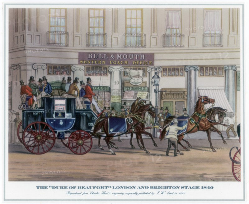 The 'Duke of Beaufort' London and Brighton Stage, 1840, (1841).Artist: JW Land
