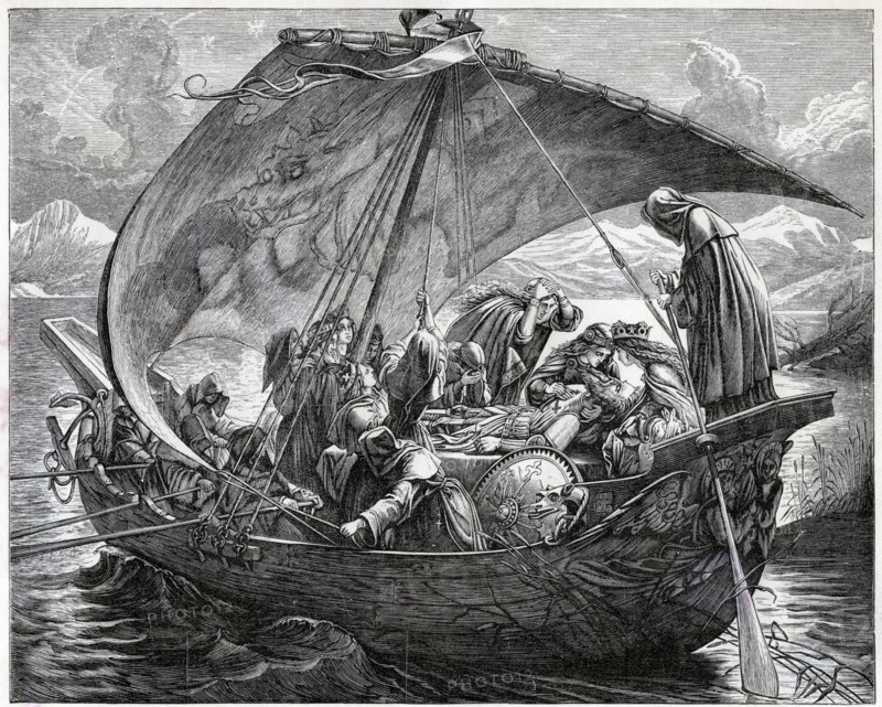 The death of King Arthur, (19th century). Artist: Unknown