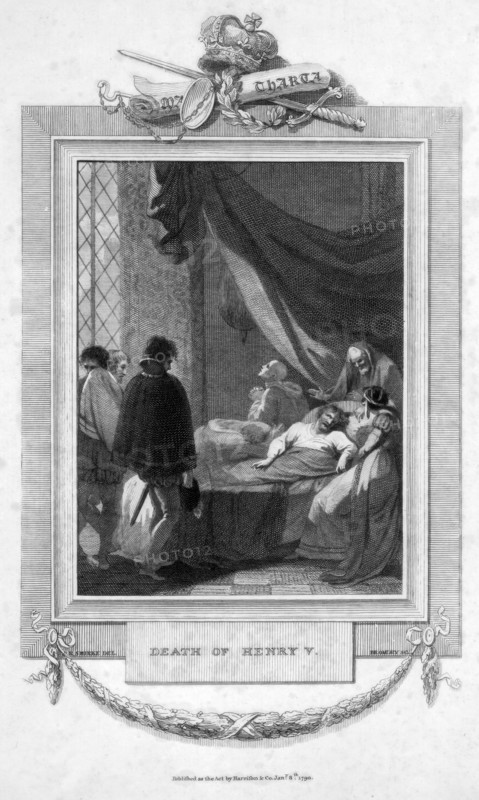 Death of Henry V, 1422 (1790).Artist: Bromley