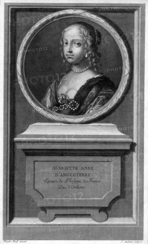 Henrietta Anne Stuart, wife of Philippe duc d'Orléans, 17th century. Artist: Audran