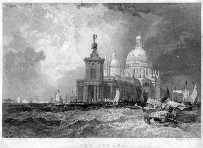 The Dogana, Venice, Italy, 19th century.Artist: E Goodall