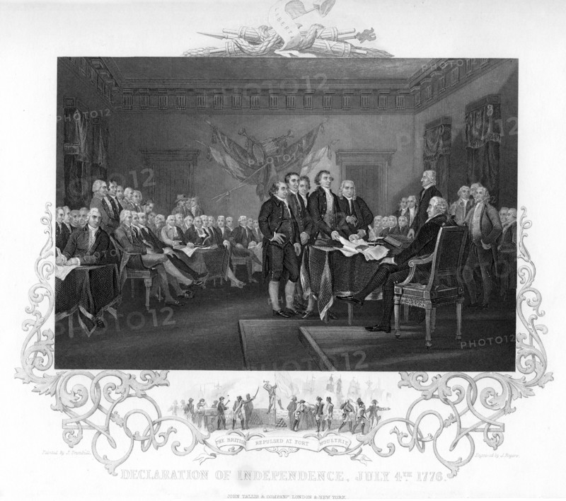 'Declaration of Independence', 1776 (c1817-c1819).Artist: J Rogers
