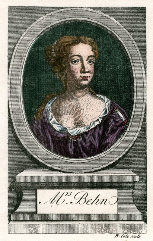 Aphra Behn (1640-1680), first professional woman writer in English literature.Artist: B Cole