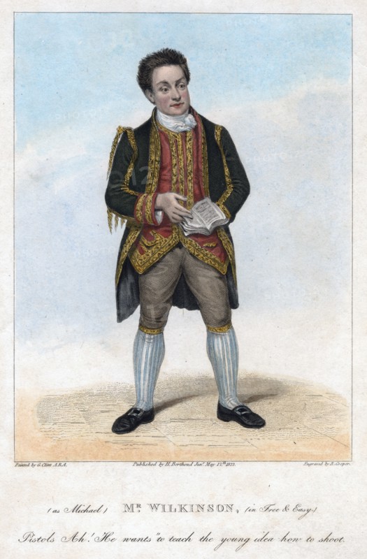 Mr Wilkinson as Michael in Free and Easy, 1822.Artist: R Cooper