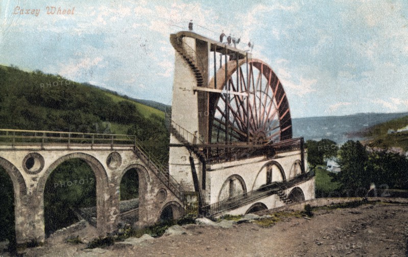 'Laxey Wheel, Isle of Man', 1904.Artist: E Florian