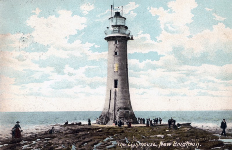 Lighthouse at New Brighton, Wirral, Merseyside, 1904. Artist: Unknown