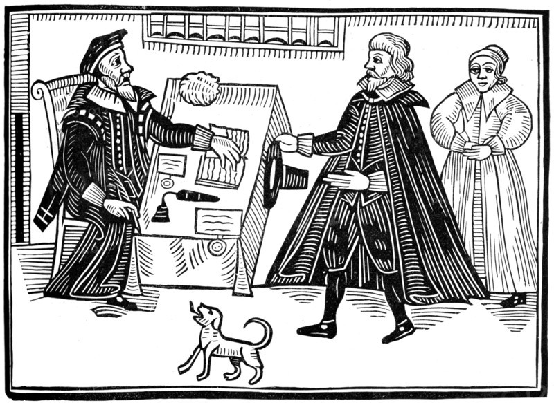 The Proctor and Parator, 1641, (1893). Artist: Unknown