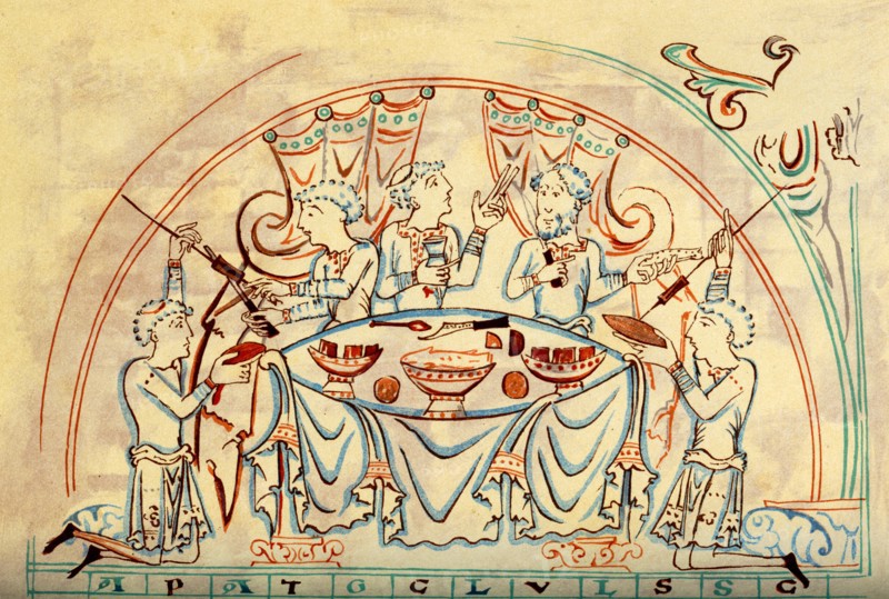 A banquet, 11th century (1892). Artist: Unknown