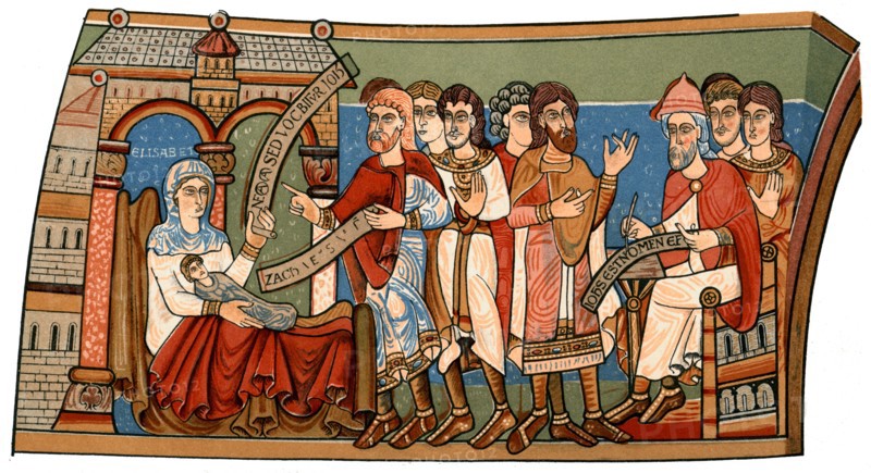Naming of St John the Baptist, 12th century, (1892). Artist: Unknown