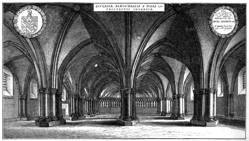 St Faith's Church in the crypt of old St Paul's Cathedral, London, 1657 (1892).Artist: Wenceslaus Hollar
