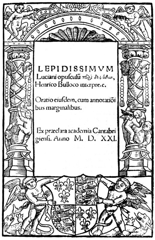 Title page of Lucian, 1521, (1893). Artist: Unknown