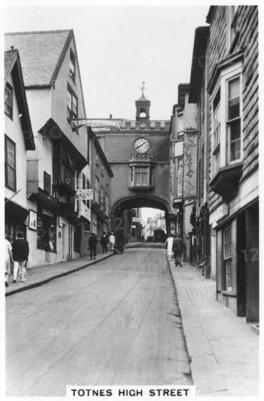 Eastgate, Totnes High Street, Devon, 1937. Artist: Unknown