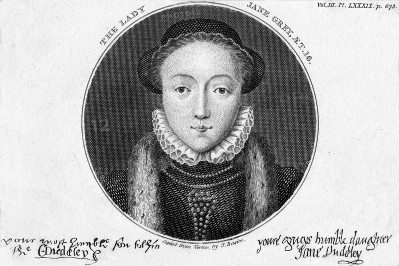 Lady Jane Grey, Queen of England. Artist: J Basire
