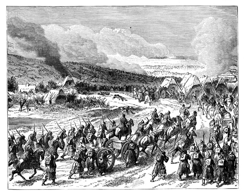 The Prussians storming the redoubts of Duppel, 18 April 1864, (late 19th century). Artist: Unknown