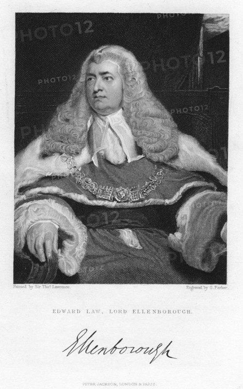 Edward Law, Lord Ellenborough, 19th century.Artist: G Parker
