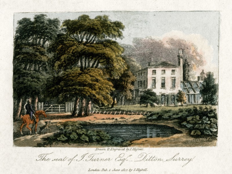 JMW Turner's house, Thames Ditton, Surrey, 1817.Artist: I Hassell