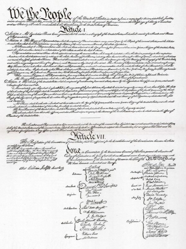 Facsimile of the Preamble and Constitution of the United States of America, 1901. Artist: Unknown