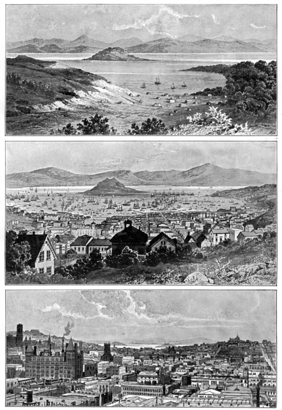 San Francisco in November, 1848, 1858 and the end of the 19th century, (1901). Artist: Unknown