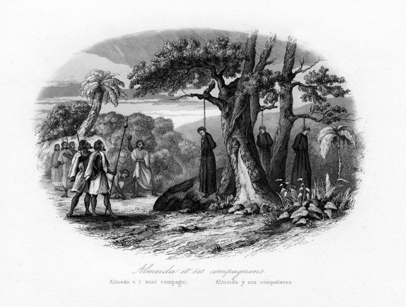 Martyrdom of Almeida and his companions, c1840. Artist: N Remond