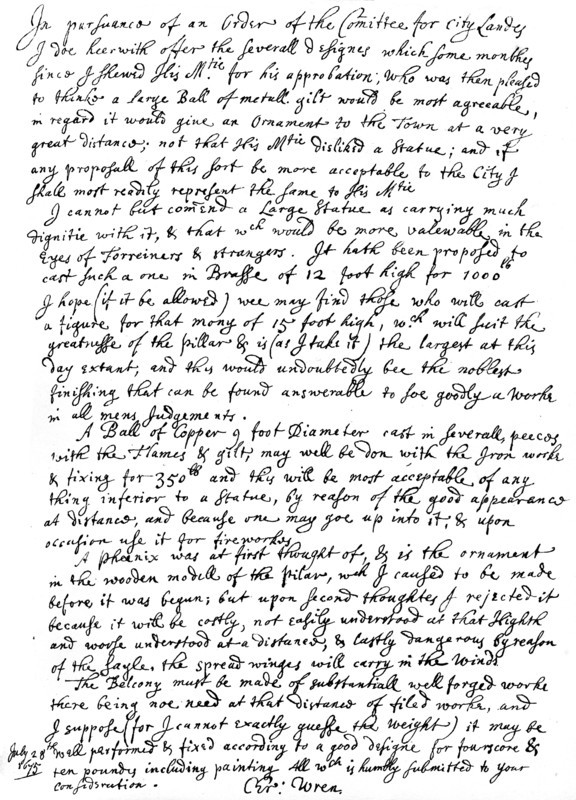 Report of Sir Christopher Wren to the Committee of the City Lands, 1675, (1840). Artist: Sir Christopher Wren