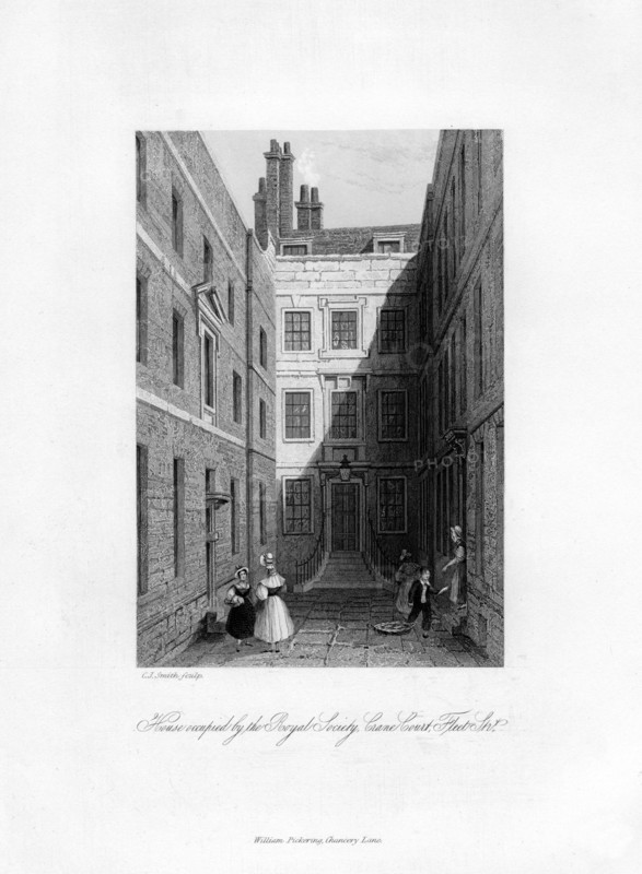 House occupied by the Royal Society, Crane Court, Fleet Street, 1678-1760, (1840). Artist: C J Smith