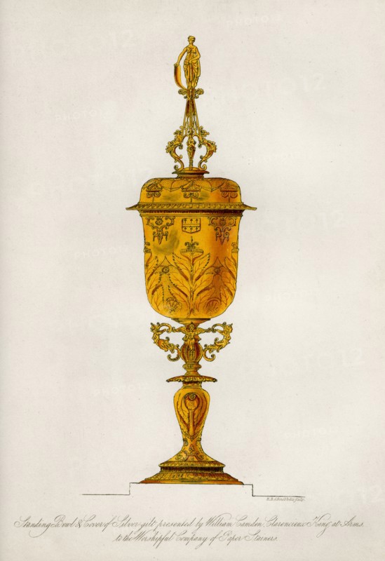 Standing bowl and cover of silver gilt, 1840. Artist: Robert Blemmell Schnebbelie