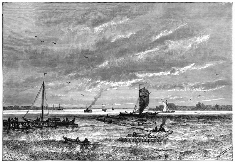 The Dvina, from Archangel, Russia, 1879.Artist: Barbant