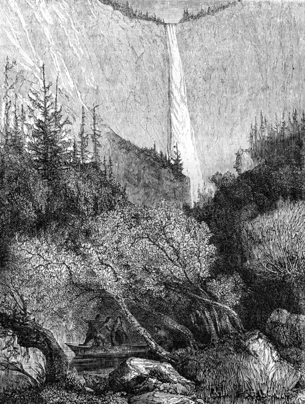 'Waterfall', Yosemite National Park, California, 19th century.Artist: Paul Huet
