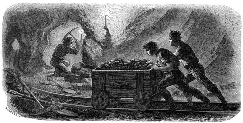 'Quartz Mining', California, 1859.Artist: Gustave Adolphe Chassevent-Bacques