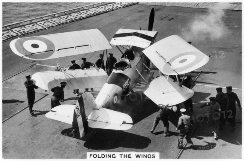 Hawker Osprey on the deck of the aircraft carrier HMS 'Eagle', 1937. Artist: Unknown